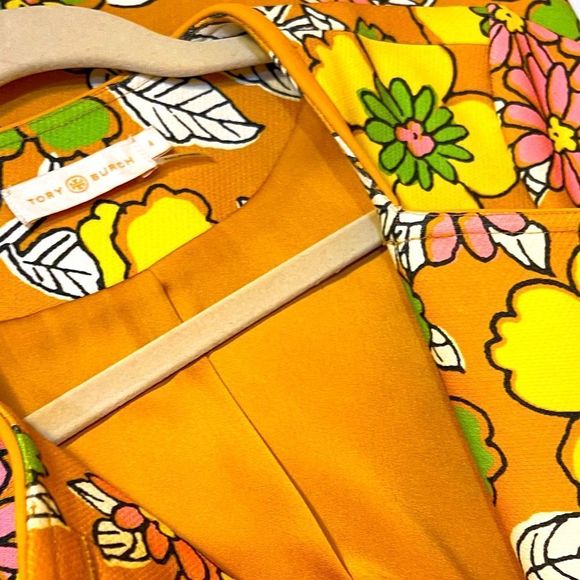 TORY BURCH Wallpaper Floral Twill Nadia Retro Mini Dress Nostalgic Vacation 4 - Picture 9 of 16